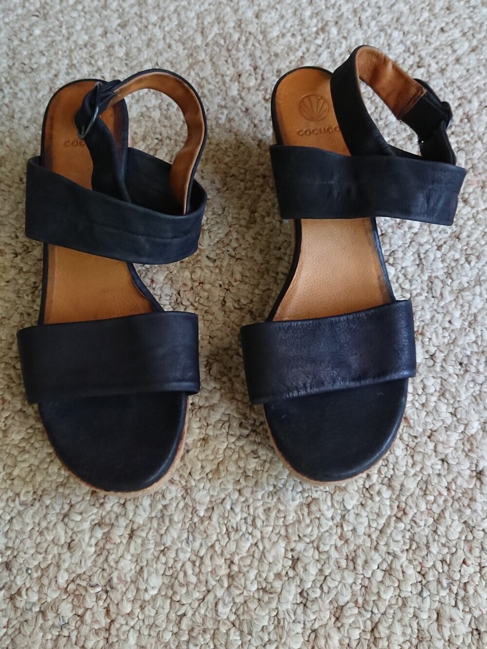 Coclico Bedford black leather sandals size 7.5